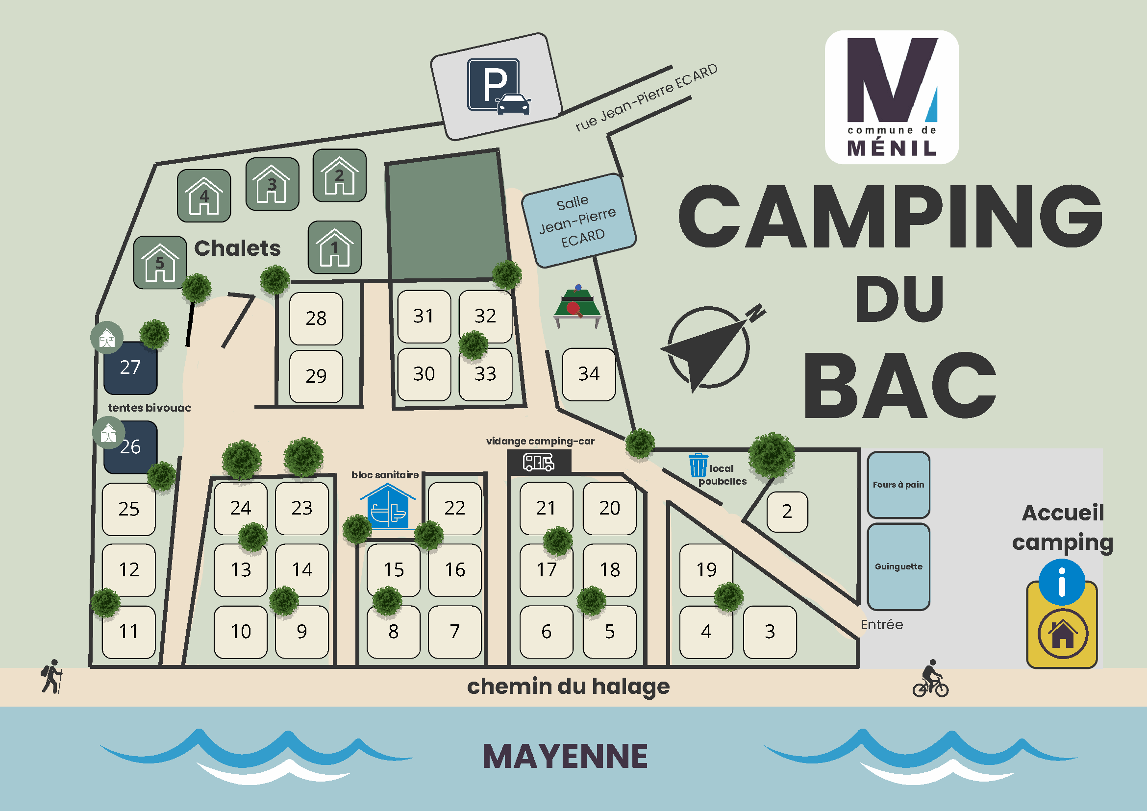 Plan du Camping du Bac de Ménil